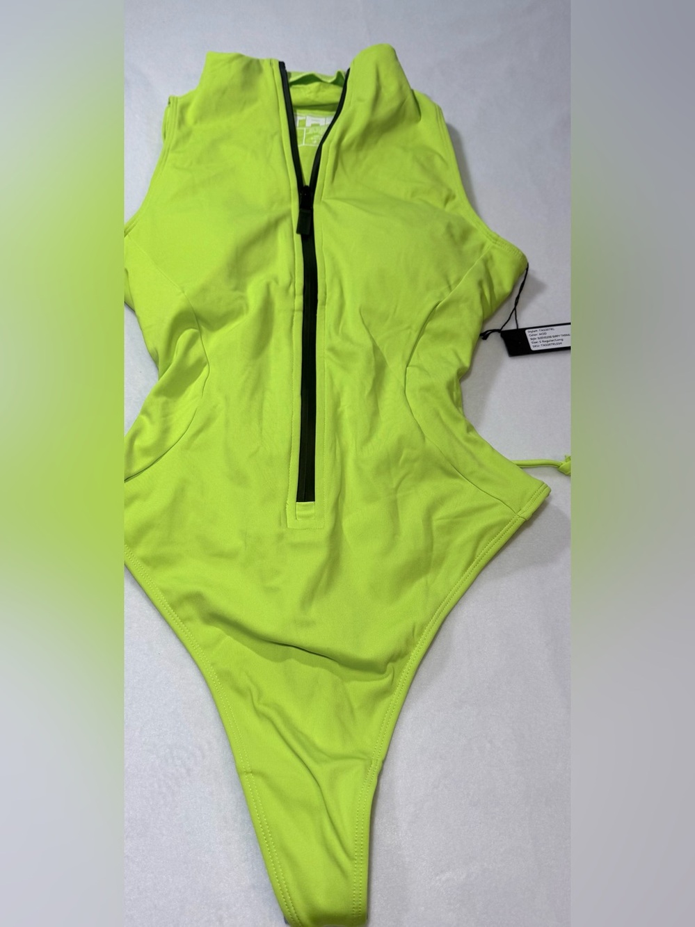 New TA3 Sleeves Surfy Thong Swimsuit. Size Small Regular/Long. Acid Color.